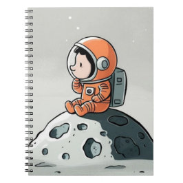 Caderno Espiral ASTRONAUTA NO Bloco de Fotos Espiral da LUA