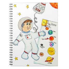 Caderno Espiral Astronauta Procurando Direções