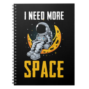 Caderno Espiral Astronauta sentado Humor do Espaço da Lua