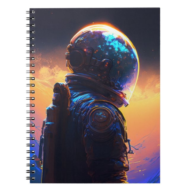Caderno Espiral Astronauta World Discovery Painting Human Universe (Frente)