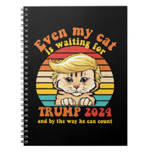 Caderno Espiral Até Meu Gato Está Esperando pela Roupa Trump 2024