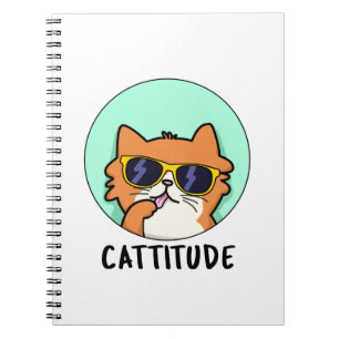 Caderno Espiral Atitude Atitude Divertida Piada de Gato