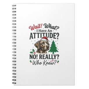 Caderno Espiral Atitude de Cachorro Engraçado Natal Design Vetoria