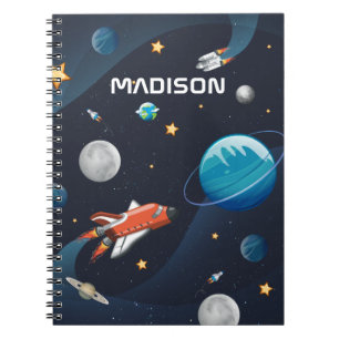 Caderno Espiral Atividade Espacial Exterior Personalizada na Galá