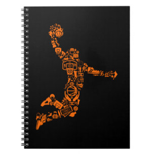 Caderno Espiral Atleta de Esporte Vintage, jogador de basquete