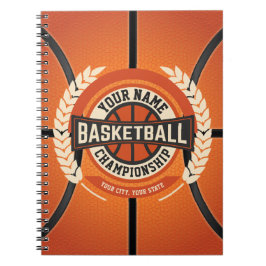 Caderno Espiral Atleta Personalizado do Jogador da Equipe de Basqu