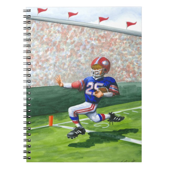 Caderno Espiral Atravessando a Linha de Meta para um Retoque (Frente)