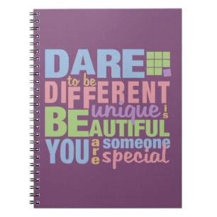 Caderno Espiral Atreve-se a ser um notebook personalizado diferent