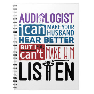 Caderno Espiral Audiologista Engraçado Pode Ajudar O Marido A Ouvi