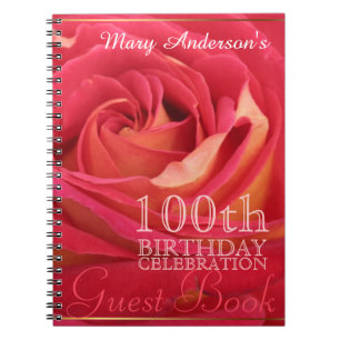 Caderno Espiral Aumentou o 100th livro de hóspedes da celebraçã