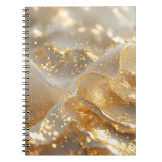Caderno Espiral Aura of Gold – White & Gold Luxury Journal Noteboo