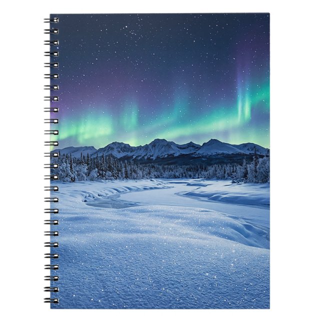 Caderno Espiral Aurora Boreal (Frente)