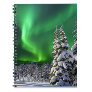 Caderno Espiral Aurora boreal durante o inverno