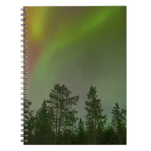 Caderno Espiral Aurora Boreal Luzes do Norte Céus Brilho Faísca