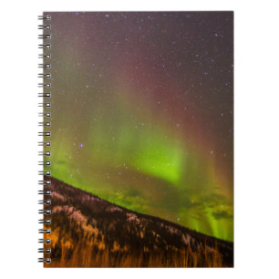 Caderno Espiral Aurora Borealis Montanhas Fairbanks Alaska