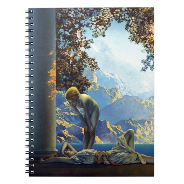 Caderno Espiral Aurora de Maxfield Parrish (Frente)