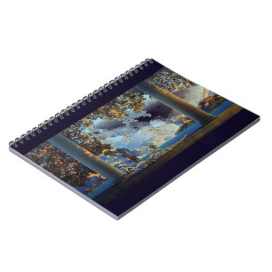 Caderno Espiral Aurora do ver 2 de Maxfield Parrish