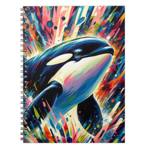 Caderno Espiral Aurora Orca Dream – Arte Marinha Vibrante