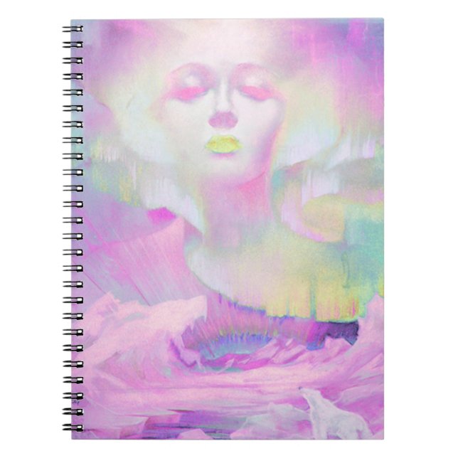 Caderno Espiral Aurora por Clive Henry pastéis rosa (Frente)