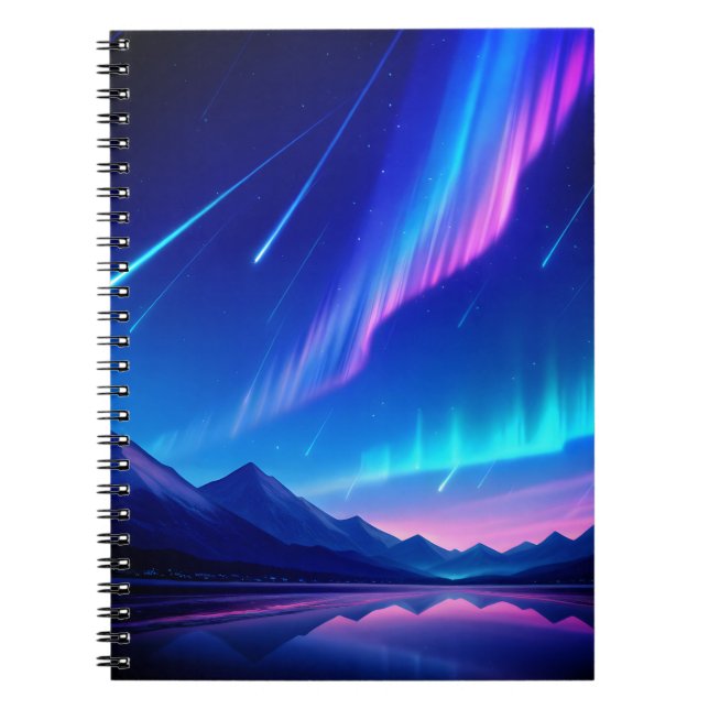 Caderno Espiral Aurora Sonhadora & Estrelas Cadentes (Frente)