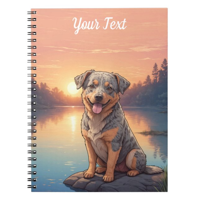 Caderno Espiral Australian Cattle Dog pelo lago (Frente)