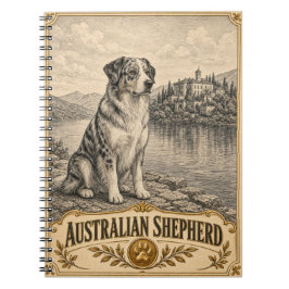 Caderno Espiral Australian Shepherd, Cachorro Antigo de Herança