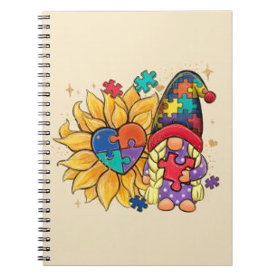 Caderno Espiral Autism Sunflower Gnomo