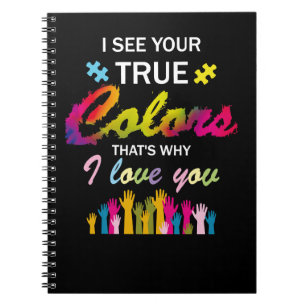 Caderno Espiral Autismo Autista Eu Vejo Suas Verdadeiras Cores Por