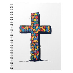 Caderno Espiral Autismo Consciência Mês Religião Cristo Jesus