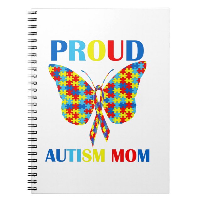 Caderno Espiral Autismo Dia da Consciência Mamãe Deu Orgulho Mãe (Frente)