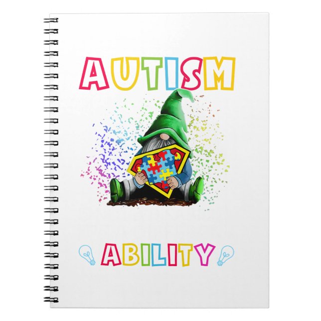 Caderno Espiral Autismo Gnomo Não É Uma Deficiência É Diferente (Frente)