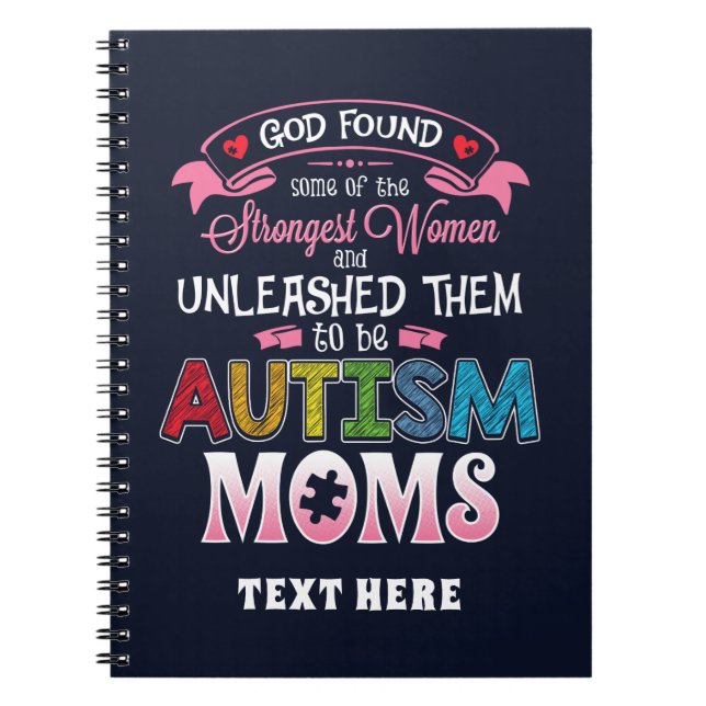 Caderno Espiral Autismo personalizado Mães a mais forte inspiração (Frente)