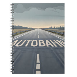 Caderno Espiral Autobahn Infinite Road Perspective Art