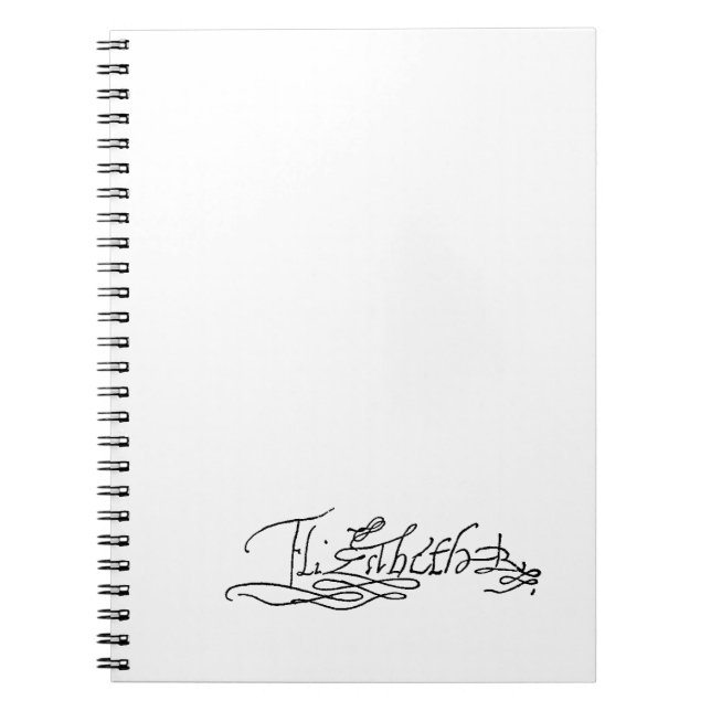 Caderno Espiral Autógrafo da rainha Elizabeth mim de Inglaterra (Frente)