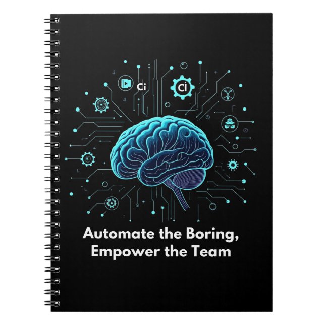 Caderno Espiral Automatize o Monótono, Empodere a Equipe  (Frente)