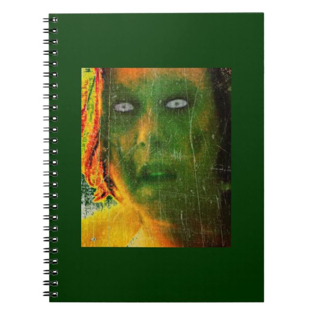 Caderno Espiral Autoretrato Zombie Verde (Frente)