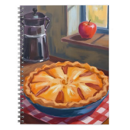 Caderno Espiral Autumn Apple Pie Thanksgiving Watercolor