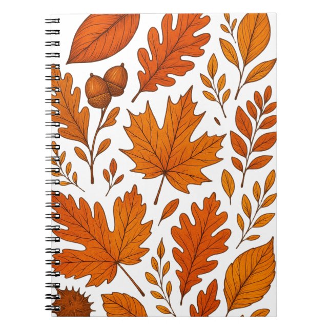 Caderno Espiral Autumn Botanic - Folhas de outono (Frente)
