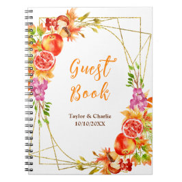 Caderno Espiral Autumn Fall Harvest Wedest Guest Book