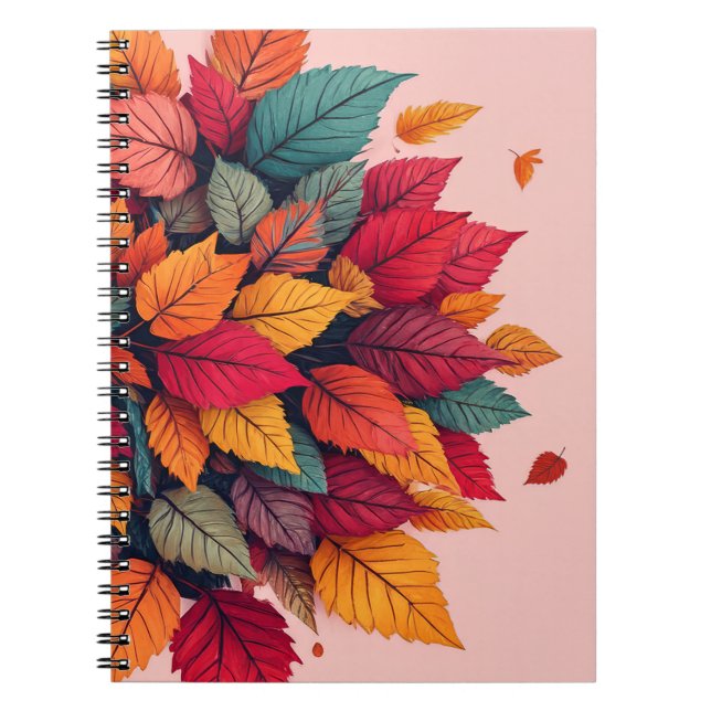 Caderno Espiral Autumn Folha design (Frente)
