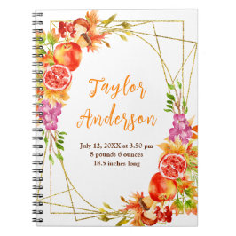 Caderno Espiral Autumn Harvest Baby Birth Stats