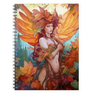 Caderno Espiral Autumn Woodland Fairy Fantasy Art