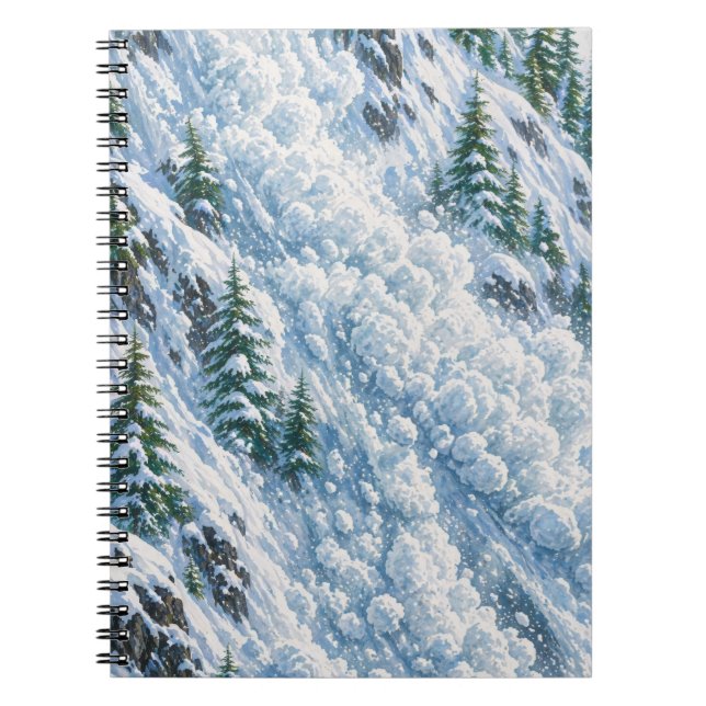 Caderno Espiral Avalanche Mountain Snow Scene (Frente)