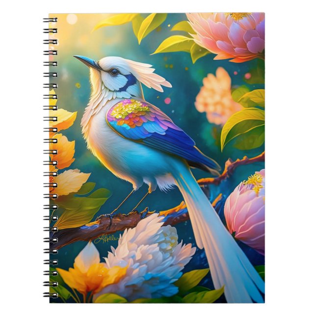 Caderno Espiral Ave de Fantasia Asa de Arco-íris (Frente)