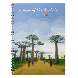 Caderno Espiral Avenida dos Baobás, Madagascar - Paisagem