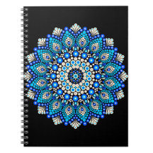 Avental com Padrão de Mandala Azul Decoração Boho