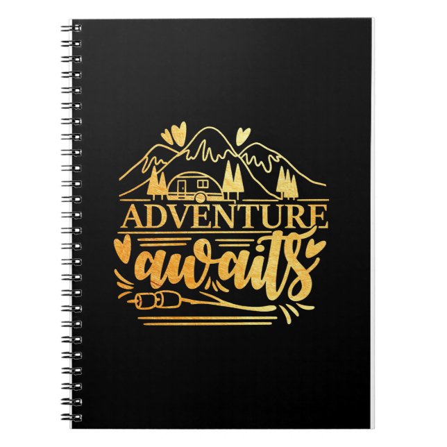 Caderno Espiral Aventura de Presente de Camper Está Esperando (Frente)