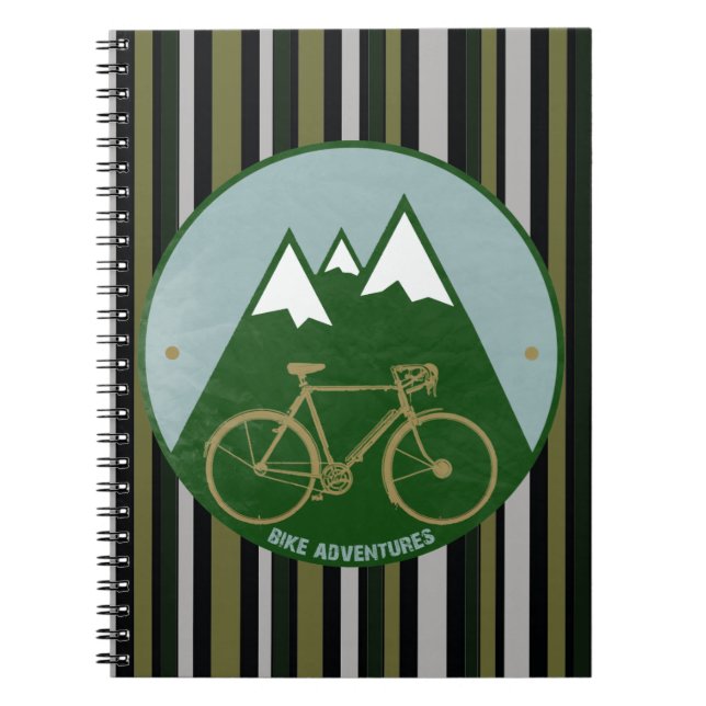 Caderno Espiral aventura dos ciclistas, montanhas (Frente)