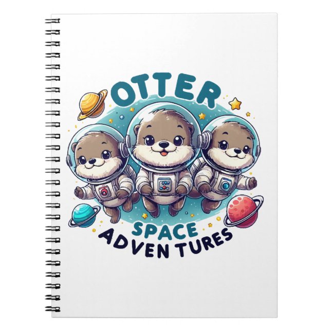 Caderno Espiral Aventuras Espaciais da Lontra (Frente)