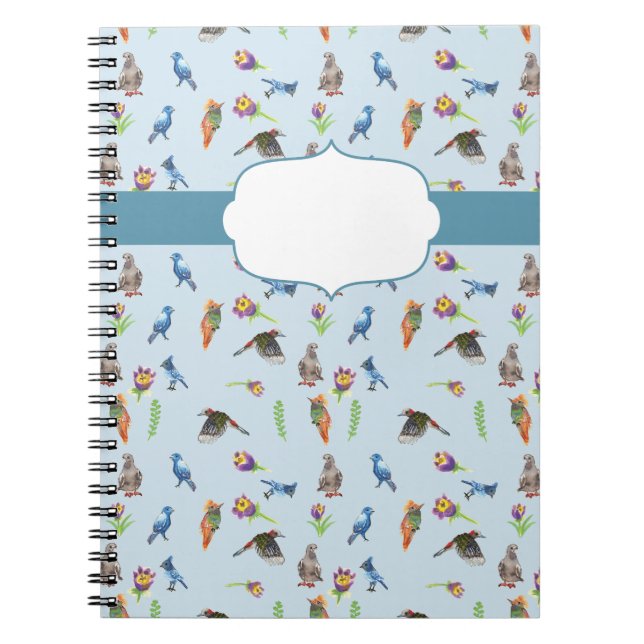 Caderno Espiral Aves e flores (Frente)